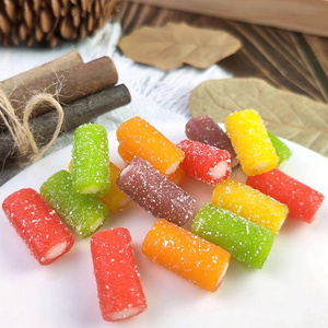 Bonbons gélifiés Halal en gros, saveur fruitée, en bâtonnets courts, bonbons acidulés en bande, boîte personnalisable en couleur - Product Image 6