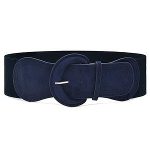 Ceinture élastique en daim pour femme, ceinture large extensible, ceinture vintage à boucle épaisse - Product Image 4