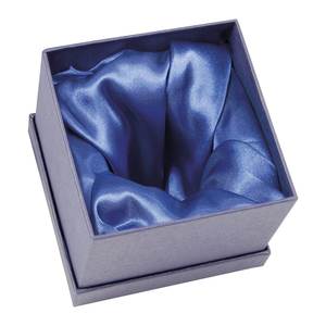 Boîte à bijoux en satin bleu 110x110x90 mm, conteneur cadeau haut de gamme pour bagues, colliers, bracelets - Product Image 1
