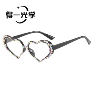 <b>Heart</b>-Shaped <b>Sunglasses</b> <b>Black</b> Frame Pc Lens Uv400 Women Fashion - Product Image 5