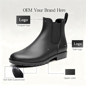 Nueva moda para <span class=keywords><strong>mujer</strong></span>, cómodas, antideslizantes, parte superior media, <span class=keywords><strong>Botas</strong></span> <span class=keywords><strong>de</strong></span> lluvia impermeables, zapatos <span class=keywords><strong>de</strong></span> <span class=keywords><strong>agua</strong></span> <span class=keywords><strong>de</strong></span> PVC para uso informal al aire libre, Otoño Invierno - Product Image 2