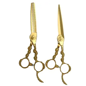 Sharp Professional Hairdressing Scissors 6inch gold Hair Cutting Shears Barber Sharp edges Scissors