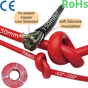 2awg 75mm ² Silicone cáp điện dây 15.5mm dia CE/RoHS Gauge 0.08ts rắn dây đồng tùy chỉnh 2awg 75mm ² đón quanh co - Product Image 3