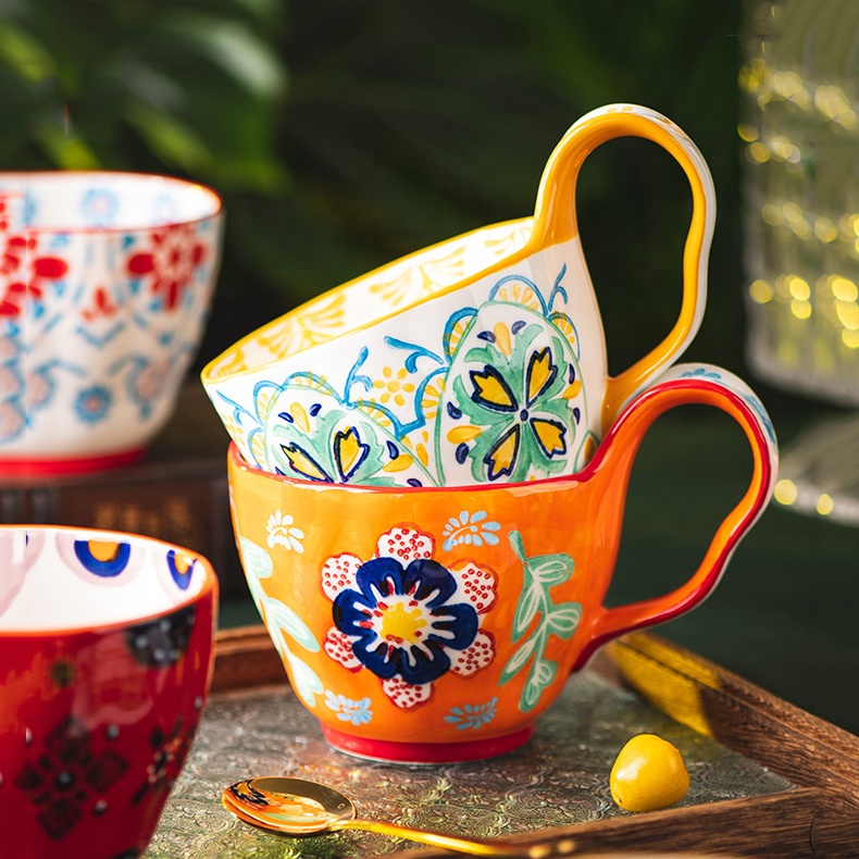 Kabnic Tasse à Café en Céramique Tasse en Céramique Grande Capacité Tasse Couple Cadeau