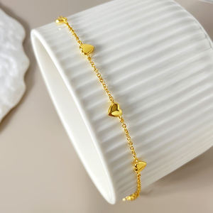 Pulsera de Latón Moderna con Forma de Corazón para Mujer, Regalo de Compromiso, Boda, Chapada en Oro de 18K y Rodio - Product Image 4