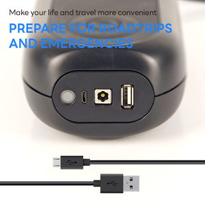 Compressor de Ar Portátil OEM&ODM DC7.4V+DC12V 180W 120PSI com Medidor Digital LED para Monitoramento de Pressão de Pneus e Luz de Emergência FCC - Product Image 3