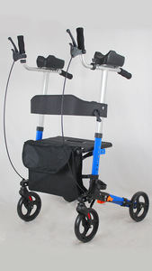 Déambulateurs pour adultes handicapés et personnes âgées, aides à la marche en aluminium à quatre pieds avec 2 <span class=keywords><strong>roues</strong></span>, pour l'entraînement des personnes handicapées - Product Image 2