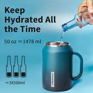 Cubo de hielo de acero inoxidable de 50 oz al por mayor, tazas de cerveza de doble pared, vasos aislados, cubo de hielo al vacío - Product Image 5