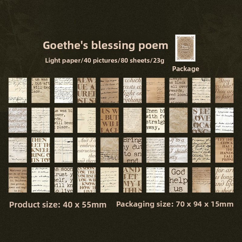 E Poemas de bendición de Goethe