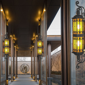 Lampe murale extérieure LED de <span class=keywords><strong>style</strong></span> européen, grande, à l'ancienne, noire et marron, étanche et antirouille IP65 - Product Image 6