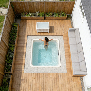 Piscine SPA intégrée en fibre de verre avec mosaïque pour jardin de villa, piscine hors sol pour villa. - Product Image 5