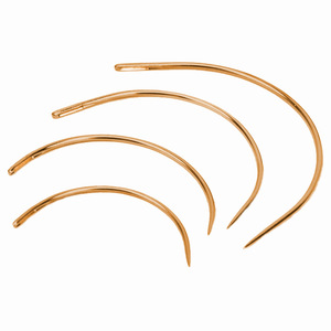 Altın C tipi saç dokuma İğneler kavisli peruk yapımı iğne el dikiş İğneleri - Product Image 4