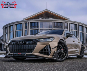 Pour <span class=keywords><strong>Audi</strong></span> <span class=keywords><strong>RS6</strong></span> RS7 2020+ - Lame de pare-chocs avant en fibre de carbone sèche style <span class=keywords><strong>ABT</strong></span> - Kit carrosserie Lowe Lip - Product Image 4