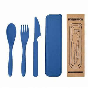 Juego de Cubiertos Personalizado con Logotipo, Ecológico, Escolar, Colorido, Ligero, de Paja de Trigo, Reutilizable, Biodegradable y Duradero, con Tenedor, Cuchillo y Cuchara - Product Image 3