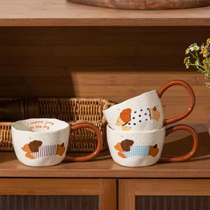 Cute Puppy <b>Ceramic</b> Mug 300ml Customizable Color Logo Dishwasher Microwave Safe Modern Cartoon Design Unique Party Gift Women - Product Image 4
