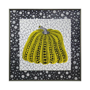 Cuadro Decorativo Cuadrado Abstracto de Calabaza para Sofá, Bordado Artesanal en Tela con Marco - Product Image 5