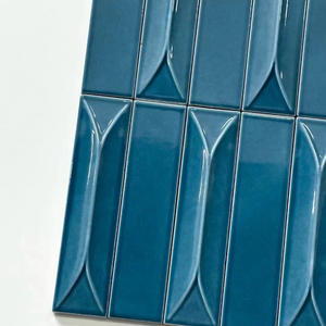 <span class=keywords><strong>Piastrelle</strong></span> da Rivestimento 3D Rettangolari Lucide Blu in Argilla Fatta a Mano per Arredo <span class=keywords><strong>Bagno</strong></span> e Cucina - Product Image 2