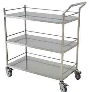 Chariot à main robuste en acier inoxydable avec capacité de charge de 800 livres, type autoportant, avec freins sur 2 roues pour la logistique d'entreposage - Product Image 6