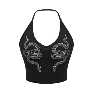 <span class=keywords><strong>SHENHE</strong></span> Femmes Y2k Tricoté Casual Short Front Logo Sans Manches Ajusté Gothique Crop Cami Top - Product Image 1