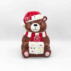 Taza de Cerámica de Navidad <span class=keywords><strong>con</strong></span> Diseño de Oso <span class=keywords><strong>con</strong></span> Bufanda y Mango de Bastón de Caramelo, Taza Festiva para Café, Regalo para el Hogar u Oficina - Product Image 2