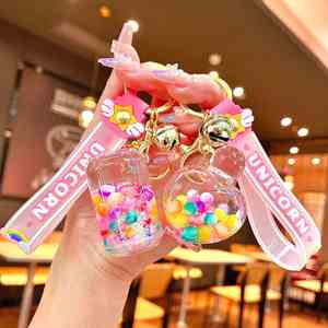 Rabbit Year Night Light Drifting Bottle Colorful <b>Beads</b> Drifting Sand Bottle Liquid in Oil Key Chain Bookbag Hanger Wholesale - Product Image 3