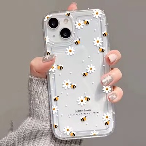 Nuova <span class=keywords><strong>Cover</strong></span> per <span class=keywords><strong>iPhone</strong></span> 17 16 15 14 <span class=keywords><strong>Pro</strong></span> Max Trasparente con Stampa a Foro Grande, Design a Cartone Animato Ape <span class=keywords><strong>Gialla</strong></span> Nera e Pois Bianchi - Product Image 1