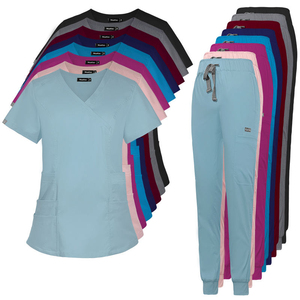 Conjunto <span class=keywords><strong>de</strong></span> Uniformes Médicos Rosa para Mujer, Tela Premium, Cuello en V, Múltiples Bolsillos, Uniforme <span class=keywords><strong>de</strong></span> Enfermería Personalizado para Hospital - Product Image 3