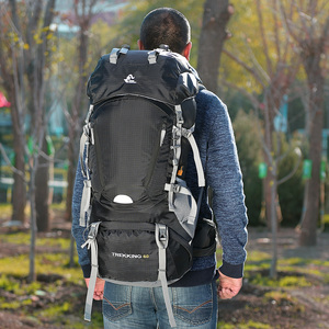 Nhà Máy Trực Tiếp 60L Đi Bộ Đường Dài Ba Lô Cắm Trại Túi Của Trung Quốc Chất Lượng Tốt Với Không Thấm Nước Tính Năng Polyester Lót Đóng Cửa Loại Chuỗi - Product Image 4