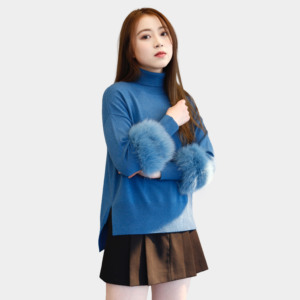 Fashion Design High Quality Wool Blend Women Winter Long Sleeve <strong>Turtle</strong> <strong>Neck</strong> <strong>Sweater</strong> - Product Image 1