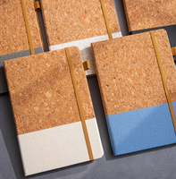 Carnet écologique personnalisable en liège et café moulu, couverture rigide A5, avec élastique, journal de bureau écologique