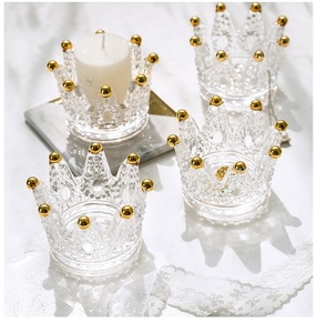 Crown Glass <strong>Tealight</strong> Candle <strong>Holder</strong> Crystal Clear Colourful Votive Candle <strong>Holders</strong> for Wedding Party and Home Table Decor - Product Image 6