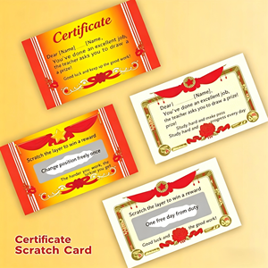 Cartes à gratter personnalisables pour récompenser les enseignants |   Diplôme de style vintage avec film de confidentialité à gratter pour les étudiants - Product Image 2