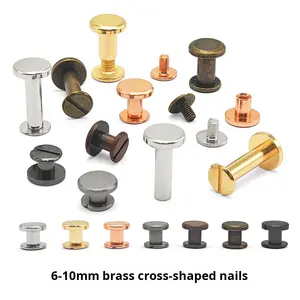 Clous en cuivre en forme de I, vis à bande, clous de verrouillage à tête plate électro-plaqués, sacs, cuir, registres, accessoires de quincaillerie métriques - Product Image 2