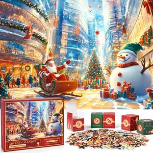 Vente en gros Calendrier de l'Avent de <span class=keywords><strong>Noël</strong></span> personnalisé 24 jours Compte à rebours 1000 pièces Puzzles pour enfants et adultes - Product Image 5