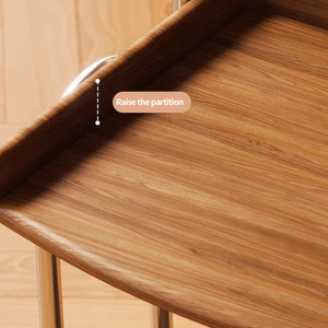 Chariot de salon en bois massif-Table d'appoint roulante de style <span class=keywords><strong>vintage</strong></span>, table basse mobile avec étagère de rangement pour canapé - Product Image 6