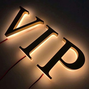 Letrero <span class=keywords><strong>de</strong></span> letras LED con retroiluminación azul y dorada para interiores con letras <span class=keywords><strong>de</strong></span> canal <span class=keywords><strong>de</strong></span> tienda personalizado - Product Image 5