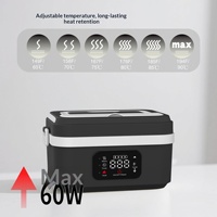 Boîte à lunch électrique isotherme en acier inoxydable à double compartiment pour camping en extérieur, rechargeable, avec minuteur, grande capacité, pour le bureau