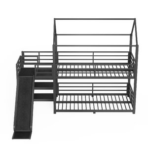 <span class=keywords><strong>Letto</strong></span> a <span class=keywords><strong>Castello</strong></span> Singolo con Scala Contenitore e Scivolo, Moderno in Metallo con Sponde di Sicurezza per Bambini e Ragazzi, Ideale per la Camera da <span class=keywords><strong>Letto</strong></span> - Disponibile ODM/OEM - Product Image 3