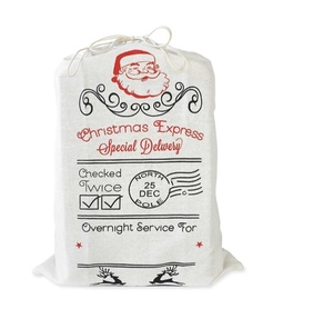 Sacs en coton de Noël avec motifs imprimés par estampage à chaud (cerf, écureuil, flocons de neige) - Idée cadeau - Product Image 2