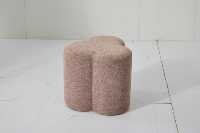 Tabouret en peluche brun clair en forme de trèfle moderne pour chambre à coucher appartement ou bureau à domicile chaise de loisirs décoration intérieure