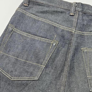 Jeans en denim brut non lavé surdimensionnés à jambe large, style streetwear, personnalisés, patchwork, taille haute, braguette boutonnée, en denim selvedge pour homme, vente en gros - Product Image 5