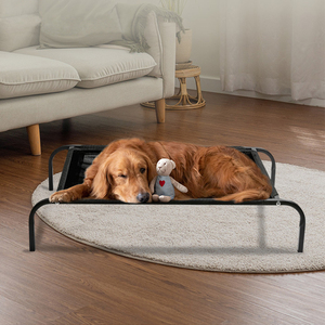 Langlebiges Erhöhtes Faltbares Atmungsaktives Netzgewebe Edelstahl Rechteckiges Haustierbett für Hunde Katzen Abnehmbar Waschbar Karton - Product Image 1