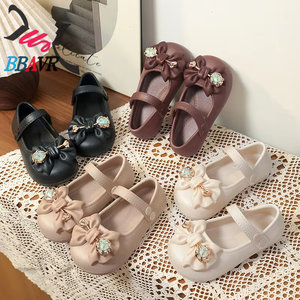Fashion Girls' EVA Upper Temperament Commuting Non-slip Casual Little Girl Princess <b>Bow</b> Tie Autumn Button Closure Sandals - Product Image 1