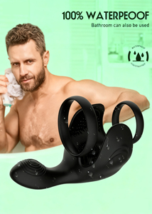 Massaggiatore in Silicone impermeabile, anello di ritardo maschile, giocattolo di masturbazione maschile, funzione di massaggio prostatico vibratore - Product Image 2