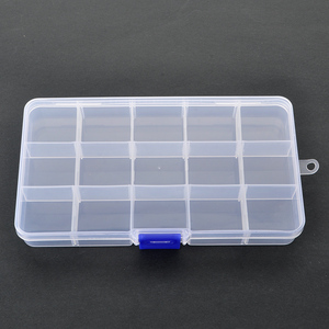 15 Slots Clear Plastic Storage Box Screw Jewelry Bead Container
