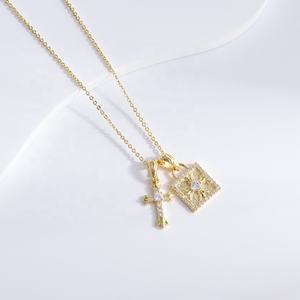 Collar de plata de ley 925 al por mayor con dije delicado, logotipo personalizado, colgante de moda chapado en oro de 18k para mujer - Product Image 3