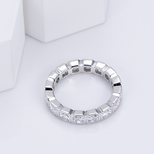 Anillo de Diamantes Asscher de Plata 925 Messi Jewelry MSR-1390 - Product Image 1