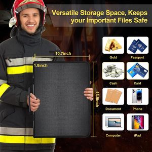 Dossier extensible ignifuge de 10,7 pouces avec fermeture éclair pour le rangement de documents - Product Image 1