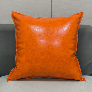 Housse de coussin de canapé en cuir PU <span class=keywords><strong>Anti</strong></span>-poussière <span class=keywords><strong>Anti</strong></span>-acariens maison canapé Faux cuir housse de coussin noir blanc jaune Beige <span class=keywords><strong>taie</strong></span> d'<span class=keywords><strong>oreiller</strong></span> solide - Product Image 2