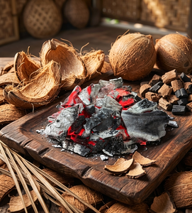 Carbón de cáscara de coco con estructura densa, alto valor calorífico y mínima ceniza, ideal para energía limpia y producción de briquetas. - Product Image 3